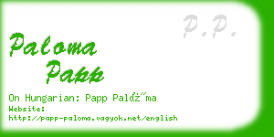 paloma papp business card